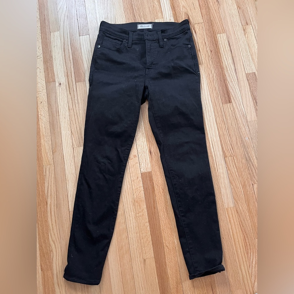 Madewell black high rise skinny jeans